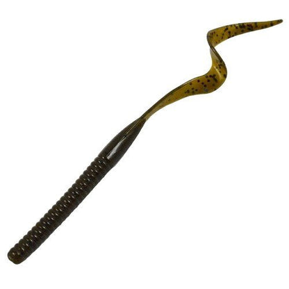 Just Lures Fishing Ribbon Tail Worm 6" - Green Pumpkin / Watermelon Laminate - Angler's Pro Tackle & Outdoors