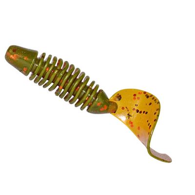 Just Lures Fishing Screw Tail - Green Pumpkin Red Flakes - Angler's Pro Tackle & Outdoors
