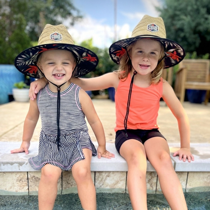 COR Surf Kids Straw Hat Summer Beach Hat for Boys and Girls - Kauai