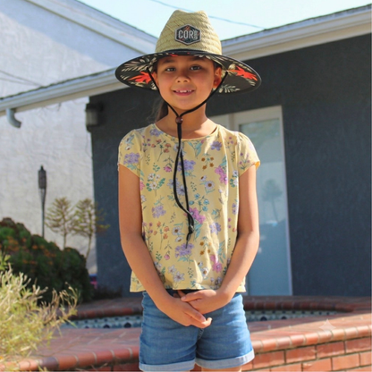COR Surf Kids Straw Hat Summer Beach Hat for Boys and Girls - Kauai