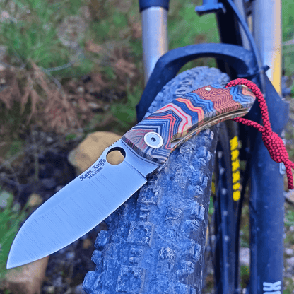 Kam Knife – T10 - N690 Steel - Blue G Micarta Handle - Pocket Knife - Angler's Pro Tackle & Outdoors
