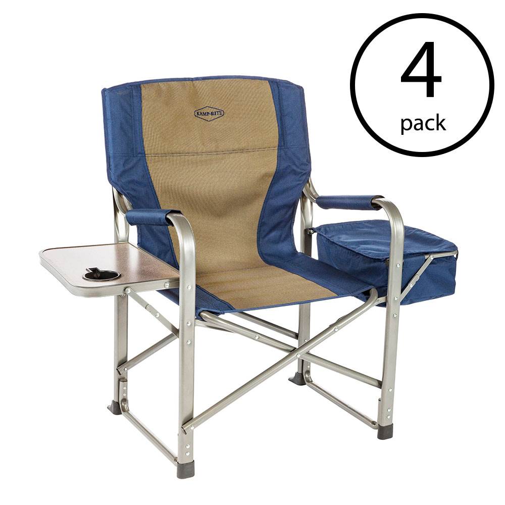 Kamp - Rite Camp Folding Director's Chair with Side Table & Cooler (4 Pack) - Angler's Pro Tackle & Outdoors