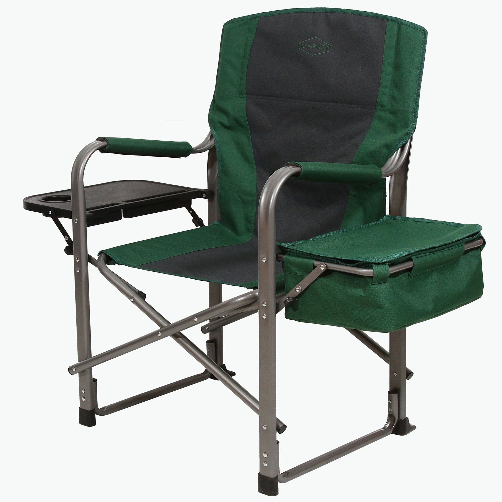 Kamp - Rite Director Portable Lounge Chair w/ Cooler & Side Table, Green (2 Pack) - Angler's Pro Tackle & Outdoors