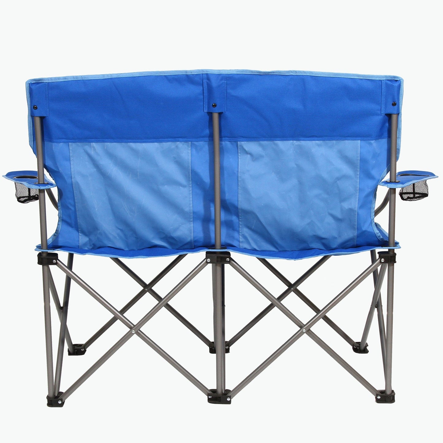 Kamp - Rite Double Folding Portable Camping Chair with Cupholders, Blue (2 Pack) - Angler's Pro Tackle & Outdoors