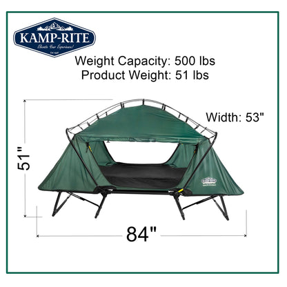 Kamp - Rite Double Quick Setup 2 Person Elevated Cot, Lounge Chair, & Tent, Gray - Angler's Pro Tackle & Outdoors