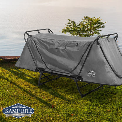 Kamp - Rite Original Quick Setup 1 Person Elevated Cot, Lounge Chair, & Tent, Gray - Angler's Pro Tackle & Outdoors