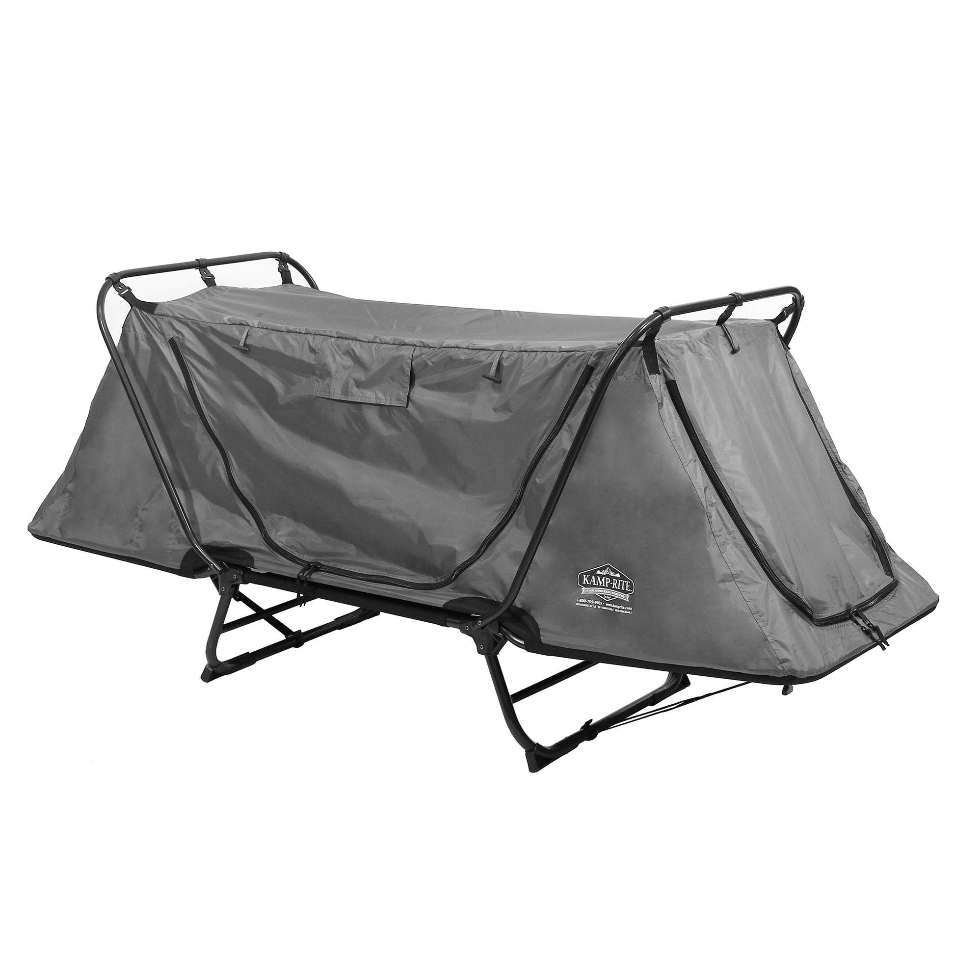 Kamp - Rite Original Quick Setup 1 Person Elevated Cot, Lounge Chair, & Tent, Gray - Angler's Pro Tackle & Outdoors