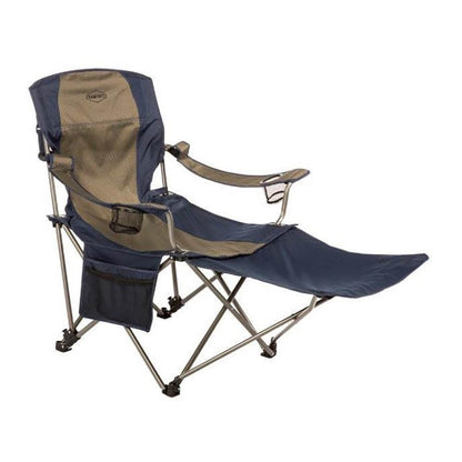 Kamp - Rite Outdoor Folding Lounge Chair w/ Detachable Footrest, Blue/Tan (2 Pack) - Angler's Pro Tackle & Outdoors