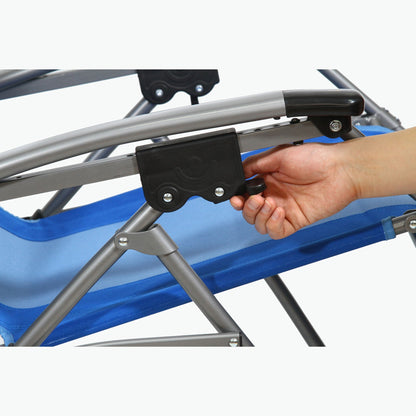 Kamp - Rite Outdoor Folding Reclining Zero Gravity Chair w/ Headrest Pillow, Blue - Angler's Pro Tackle & Outdoors