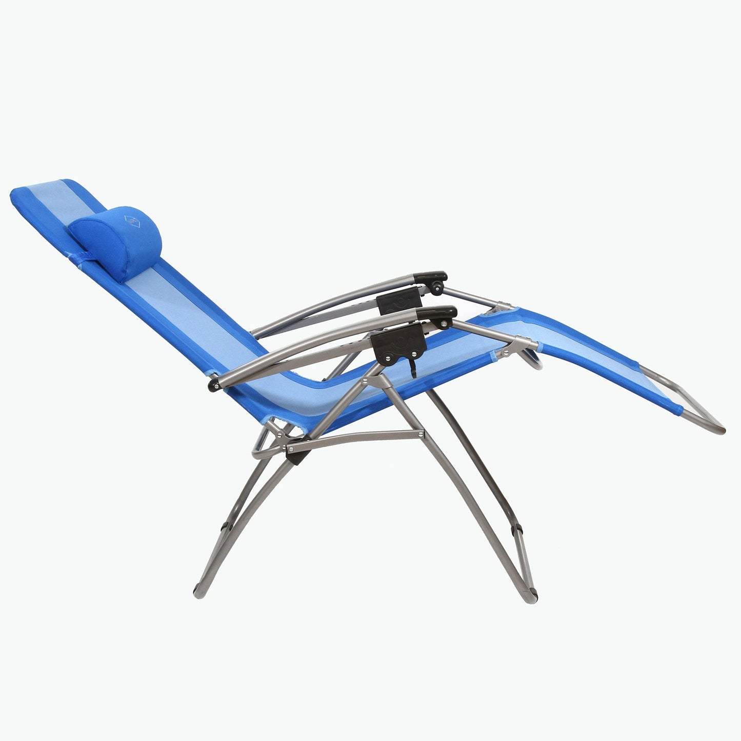 Kamp - Rite Outdoor Folding Reclining Zero Gravity Chair w/ Headrest Pillow, Blue - Angler's Pro Tackle & Outdoors