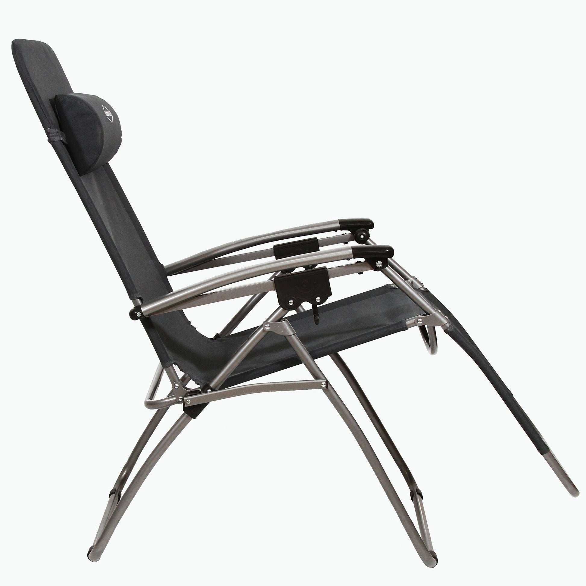 Kamp - Rite Outdoor Folding Reclining Zero Gravity Chair w/ Headrest Pillow, Gray - Angler's Pro Tackle & Outdoors