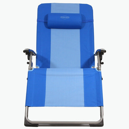 Kamp - Rite Outdoor Folding Reclining Zero Gravity Chair w/Headrest Pillow, Blue - Angler's Pro Tackle & Outdoors