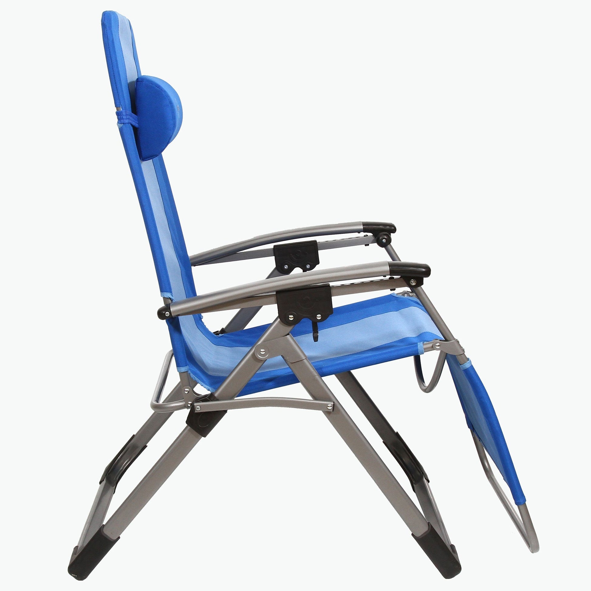 Kamp - Rite Outdoor Folding Reclining Zero Gravity Chair w/Headrest Pillow, Blue - Angler's Pro Tackle & Outdoors