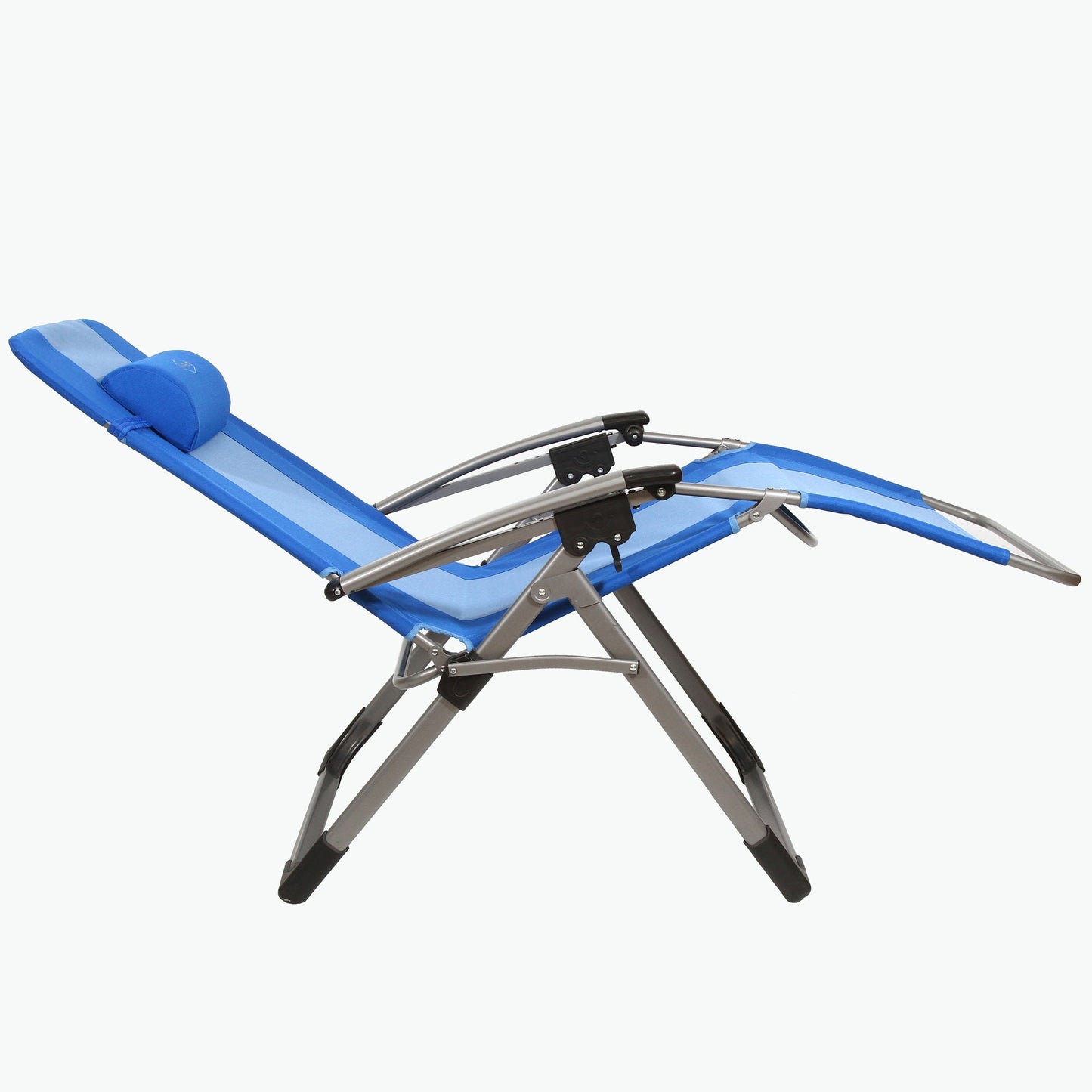 Kamp - Rite Outdoor Folding Reclining Zero Gravity Chair w/Headrest Pillow, Blue - Angler's Pro Tackle & Outdoors