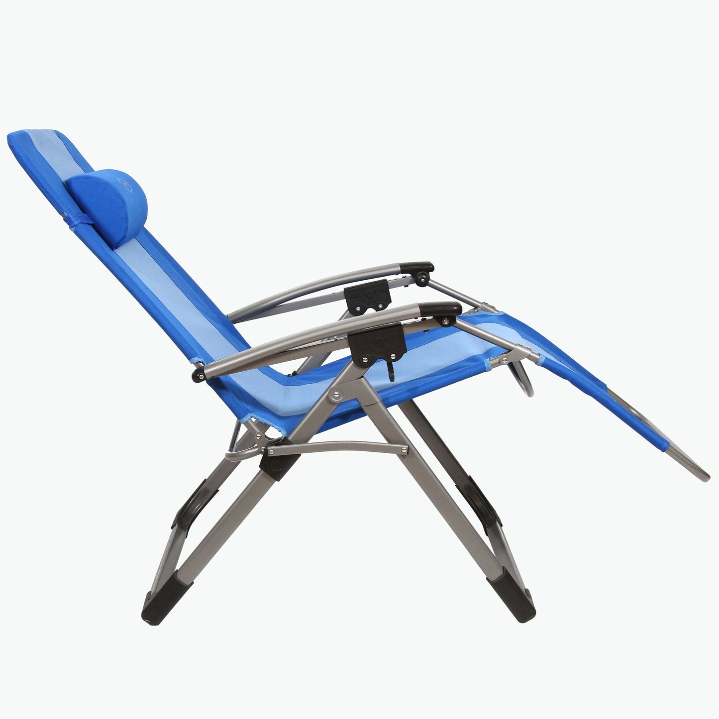 Kamp - Rite Outdoor Folding Reclining Zero Gravity Chair w/Headrest Pillow, Blue - Angler's Pro Tackle & Outdoors