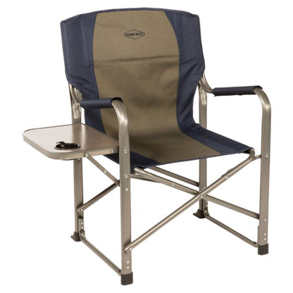 Kamp - Rite Portable Director's Camping Beach Chair w/Table & Cup Holder, Navy/Tan - Angler's Pro Tackle & Outdoors