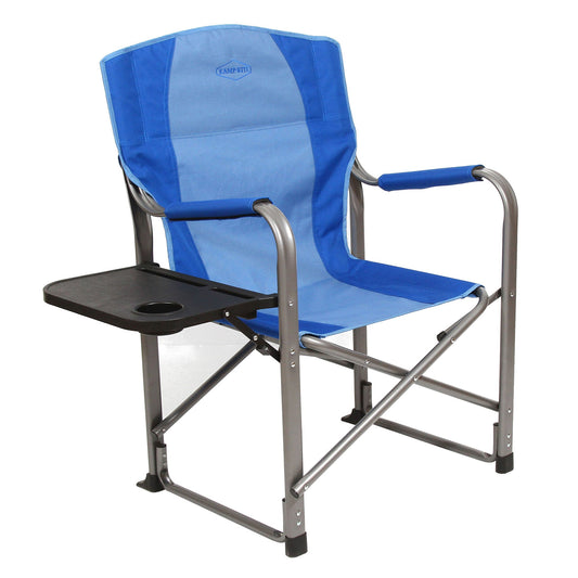 Kamp - Rite Portable Director's Camping Chair w/Table & Cup Holder, 2 - Tone Blue - Angler's Pro Tackle & Outdoors