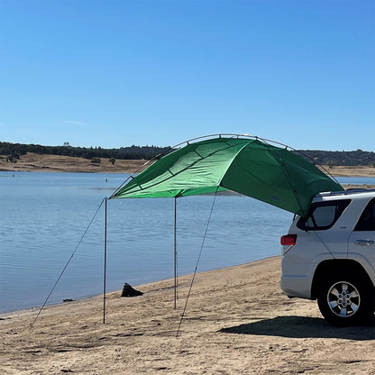 Kamp-Rite Outdoor Shade Camping Awning for SUV Sport Vehicle & Carry Bag, Green