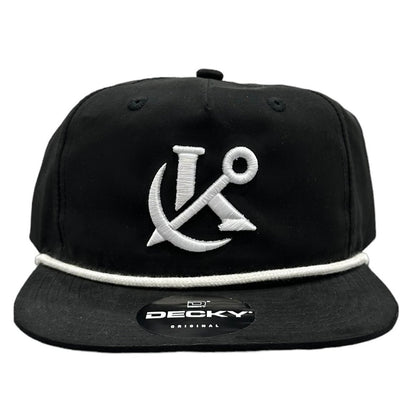 Keepers Only Co. Anchored Rope Snapback - Black/White - Angler's Pro Tackle & Outdoors