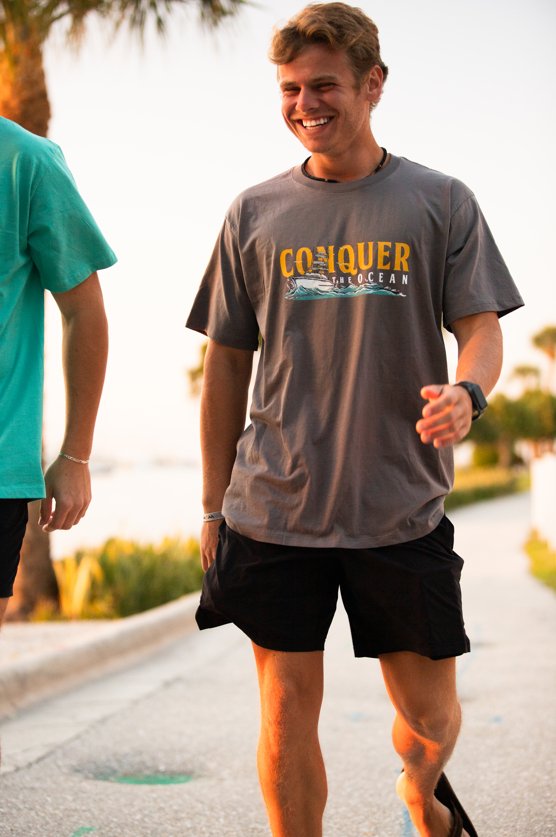 Keepers Only Co. Conquer The Ocean Graphite T-Shirt - Angler's Pro Tackle & Outdoors