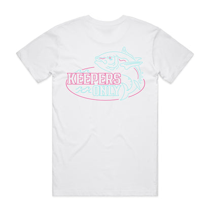 Keepers Only Co. Retro Party Crasher White T-Shirt - Angler's Pro Tackle & Outdoors