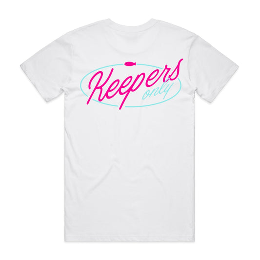 Keepers Only Co. Retro Vice White T-Shirt - Angler's Pro Tackle & Outdoors