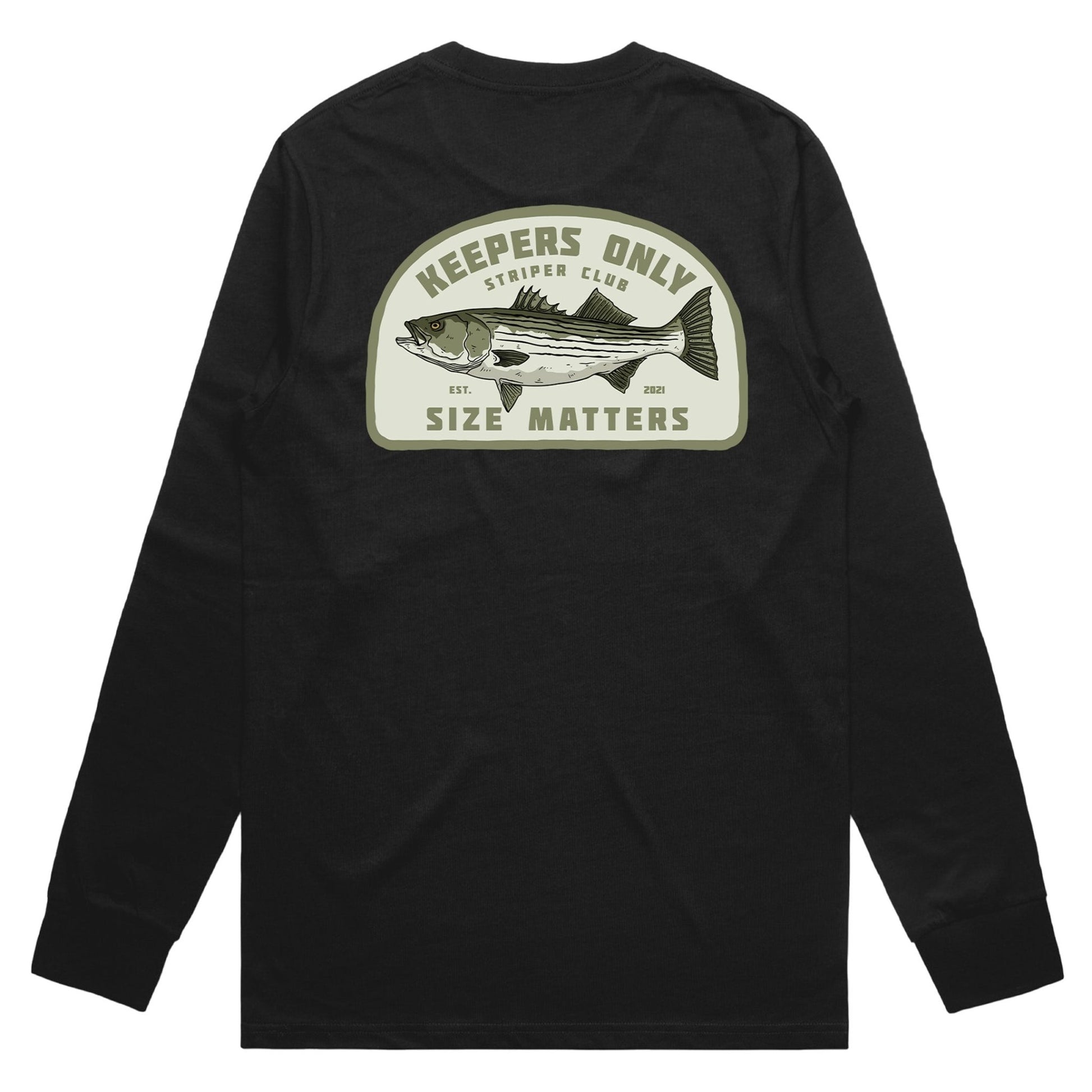 Keepers Only Co. Size Matters Black Long Sleeve - Angler's Pro Tackle & Outdoors