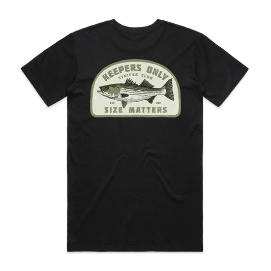 Keepers Only Co. Size Matters Black T-Shirt - Angler's Pro Tackle & Outdoors