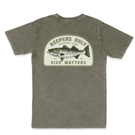 Keepers Only Co. Size Matters Olive Washed T-Shirt - Angler's Pro Tackle & Outdoors