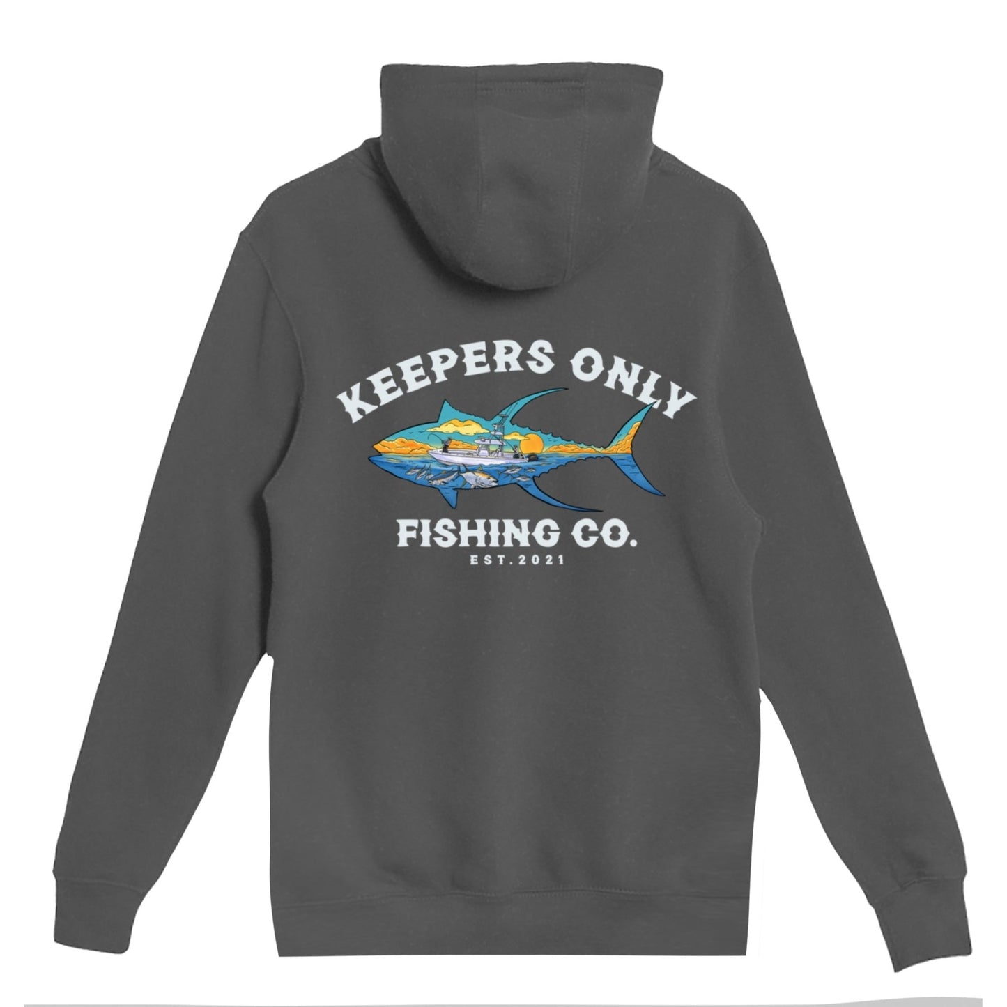 Keepers Only Co. Tuna Blitz Graphite Heavyweight Hoodie - Angler's Pro Tackle & Outdoors