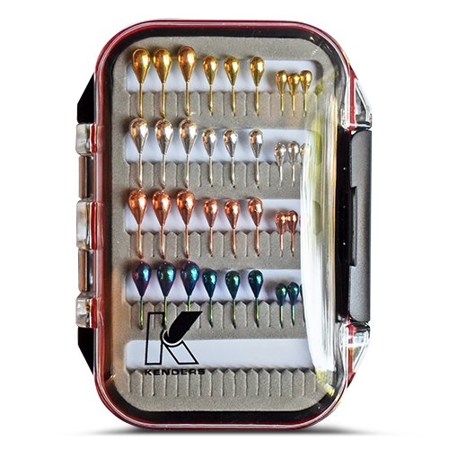 Kenders - 36 Piece Metallic Tungsten Jig Set with Premium Box - Angler's Pro Tackle & Outdoors