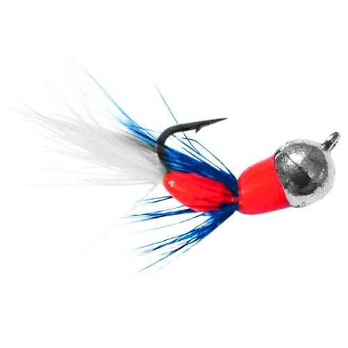 Kenders - Silver Red White & Blue Tungsten Akua Jig Flare - Angler's Pro Tackle & Outdoors