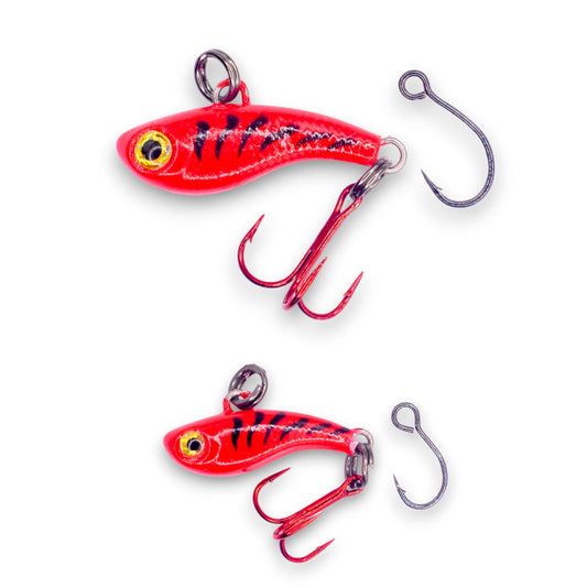 Kenders - Tungsten T - Rip Red Tiger Glow Mini Vibe Bait - Angler's Pro Tackle & Outdoors