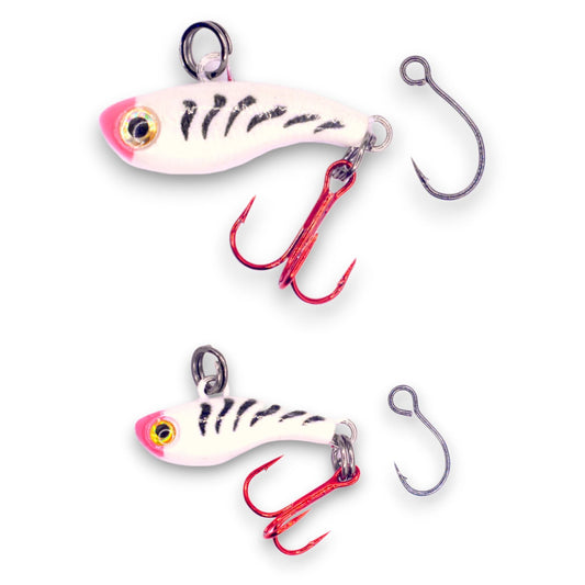 Kenders - Tungsten T - Rip White Tiger Glow Mini Vibe Bait - Angler's Pro Tackle & Outdoors