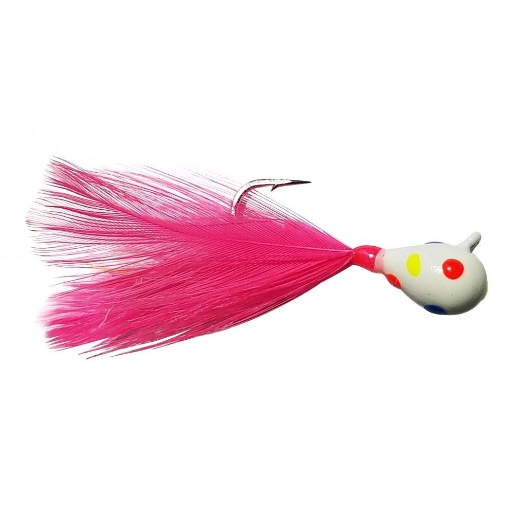 Kenders - Tungsten White/Pink Wonder Feather Jig - Angler's Pro Tackle & Outdoors