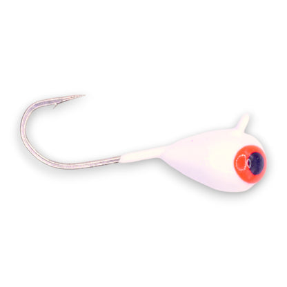 Kenders - White W/ Red Eye Glow Tungsten Jig - Angler's Pro Tackle & Outdoors