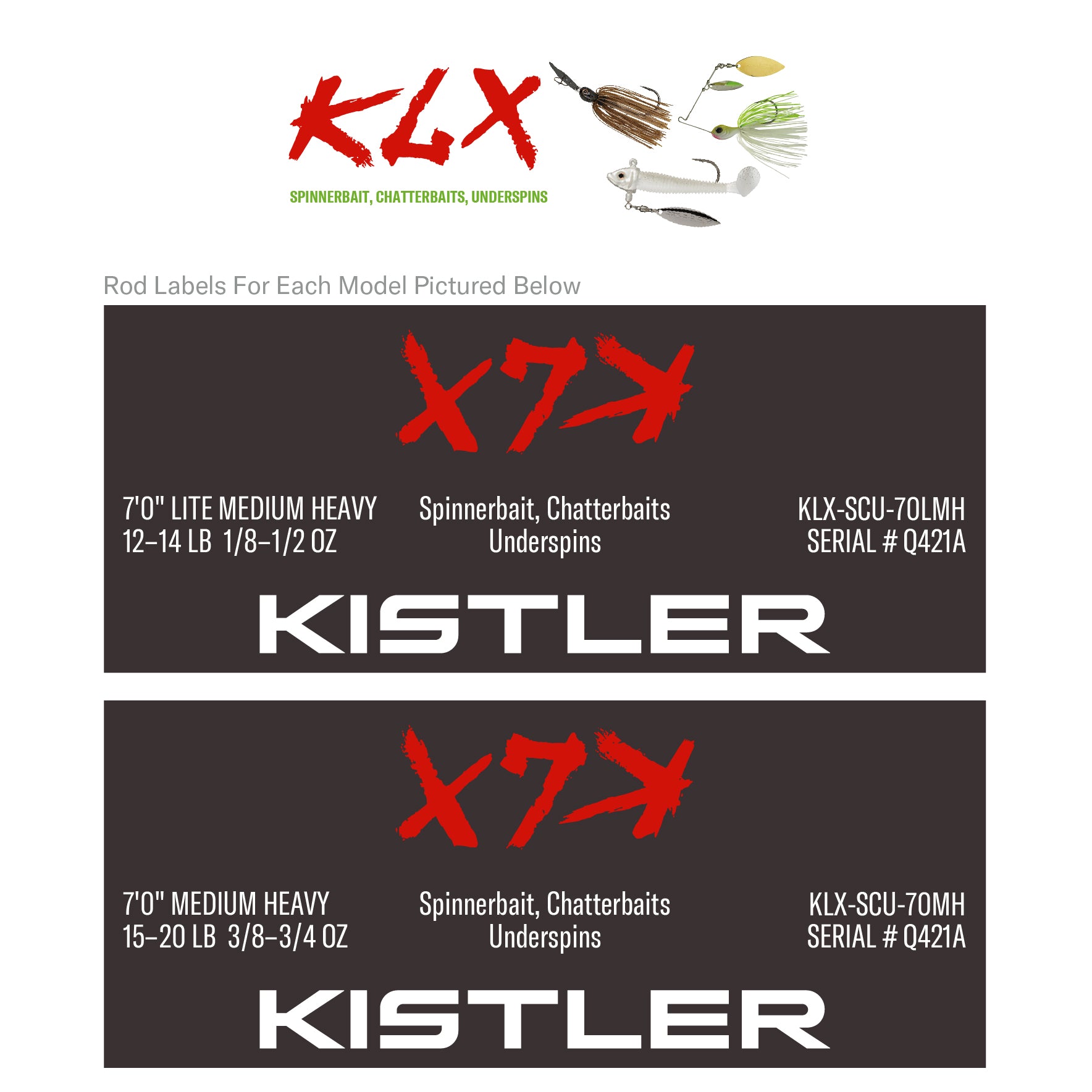 Kistler KLX Spinnerbait, Chatterbaits, Underspins Casting Rods - Angler's Pro Tackle & Outdoors