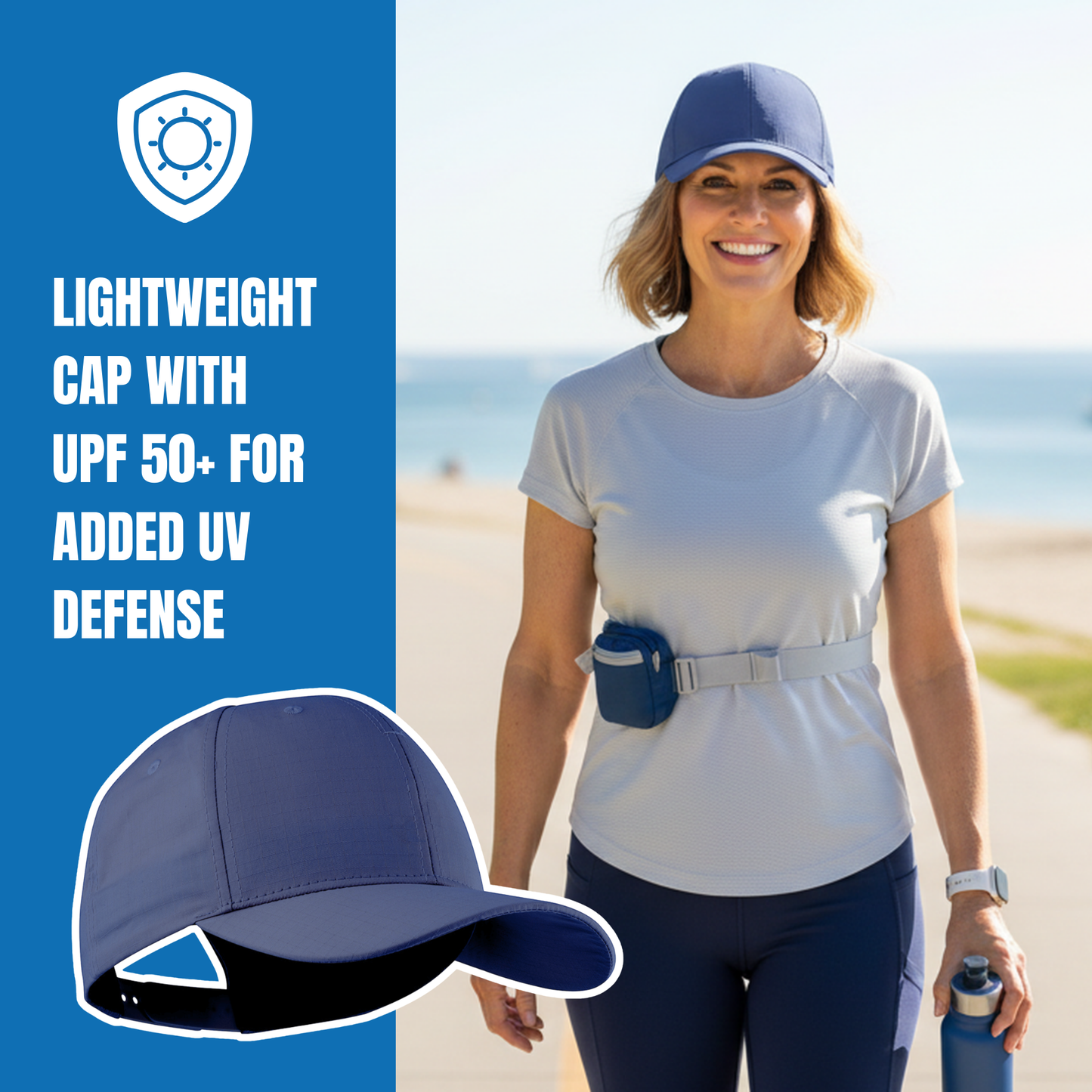 Panther Vision POWERCAP ICE Cooling Baseball Hat – Instant Cooling Relief with Reusable Ice Packs, UPF 50 UV Sun Protection, Lightweight & Breathable for Hot Weather