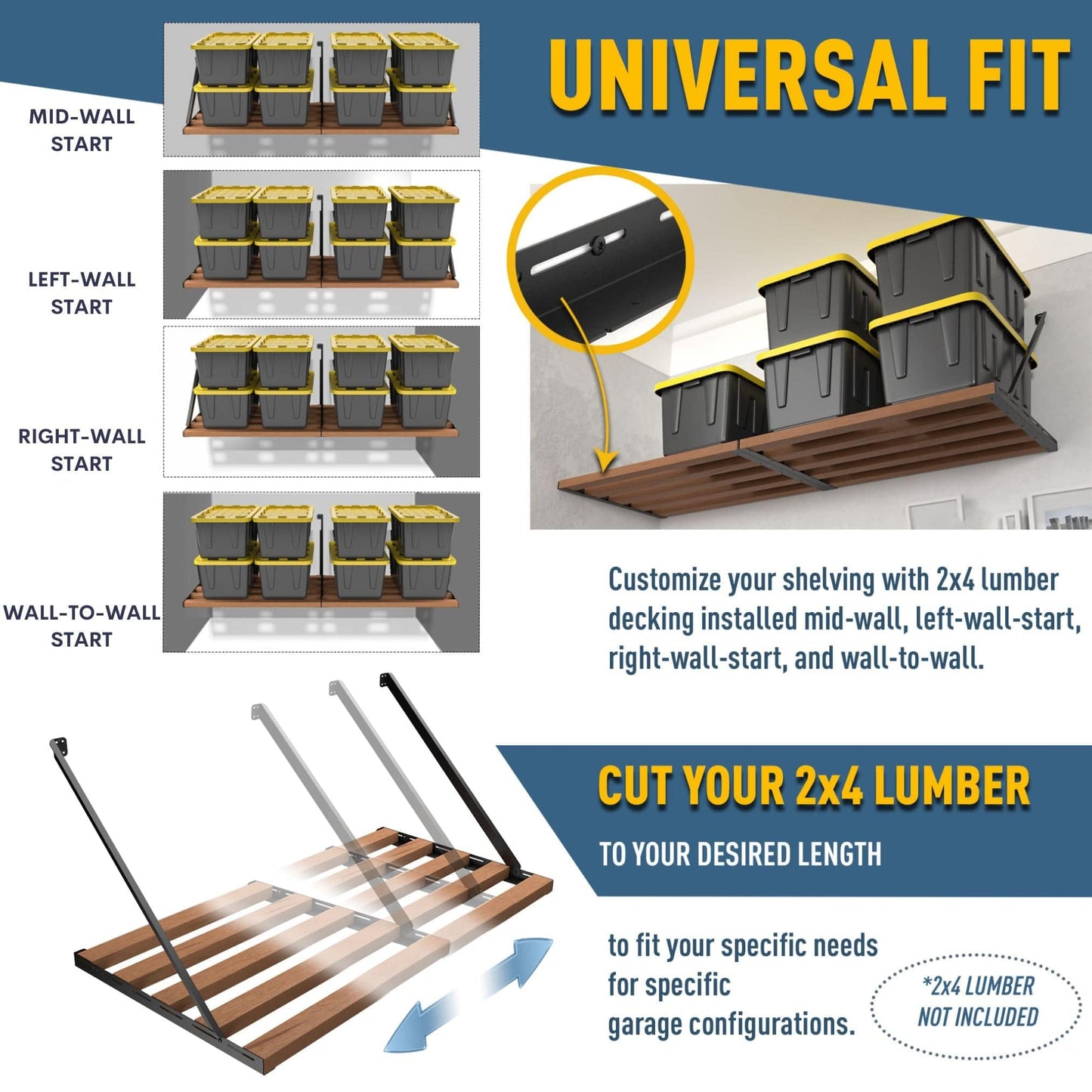 Koova - DIY Garage Shelving Kit - Wood Not Included - Angler's Pro Tackle & Outdoors