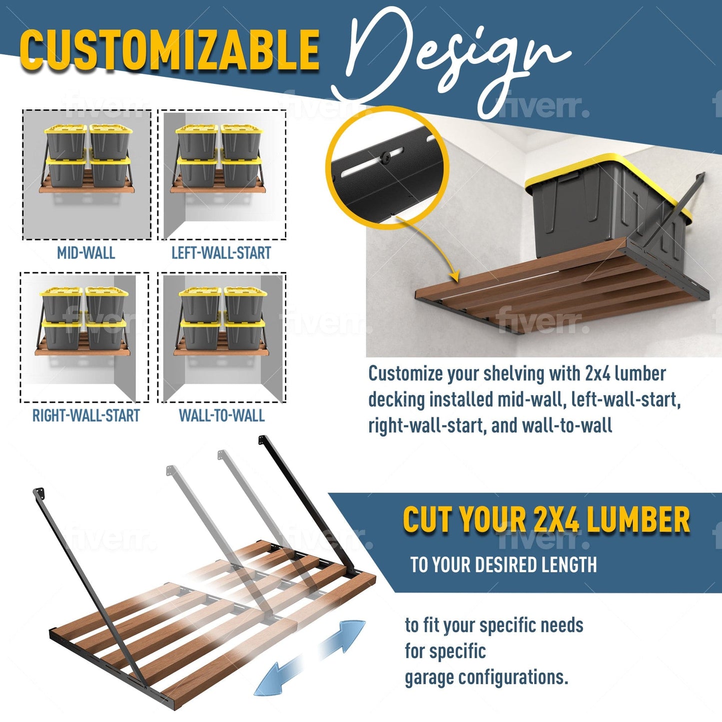 Koova - DIY Garage Shelving Kit - Wood Not Included - Angler's Pro Tackle & Outdoors