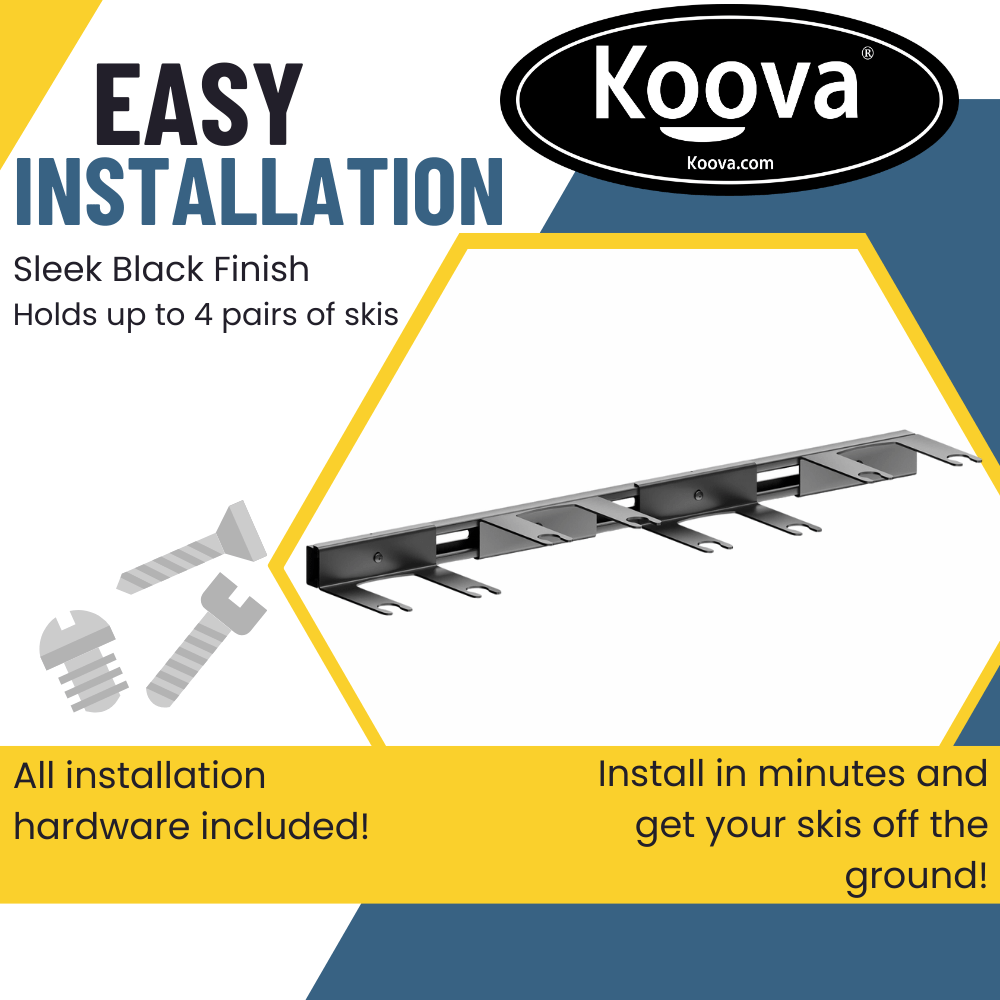 Koova - Wall Mount Snow Ski Rack for Garage - Angler's Pro Tackle & Outdoors