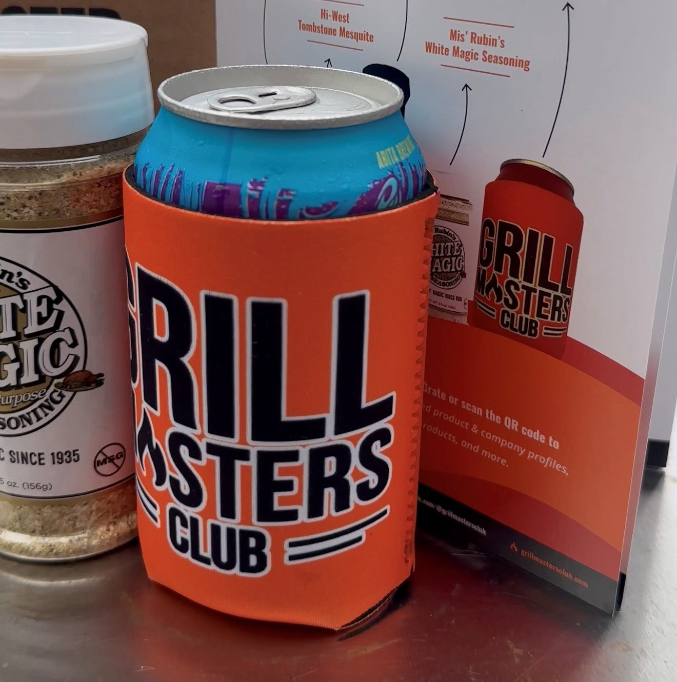 Grill Masters Club Magnetic Neoprene Koozie - Orange