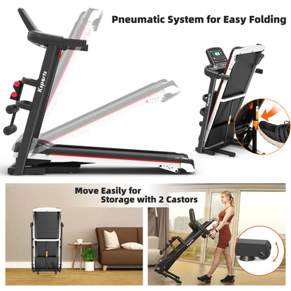 Ksports 16 Inch Wide Foldable Home Treadmill w/ Bluetooth & Fitness Tracking App - Angler's Pro Tackle & Outdoors