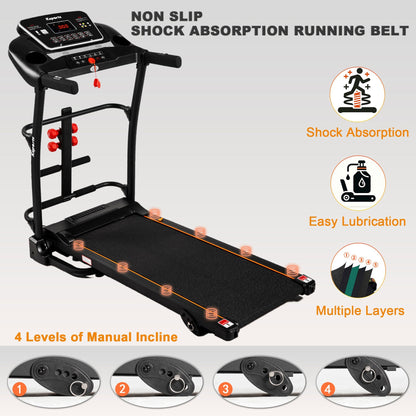 Ksports 16 Inch Wide Foldable Home Treadmill w/ Bluetooth & Fitness Tracking App - Angler's Pro Tackle & Outdoors