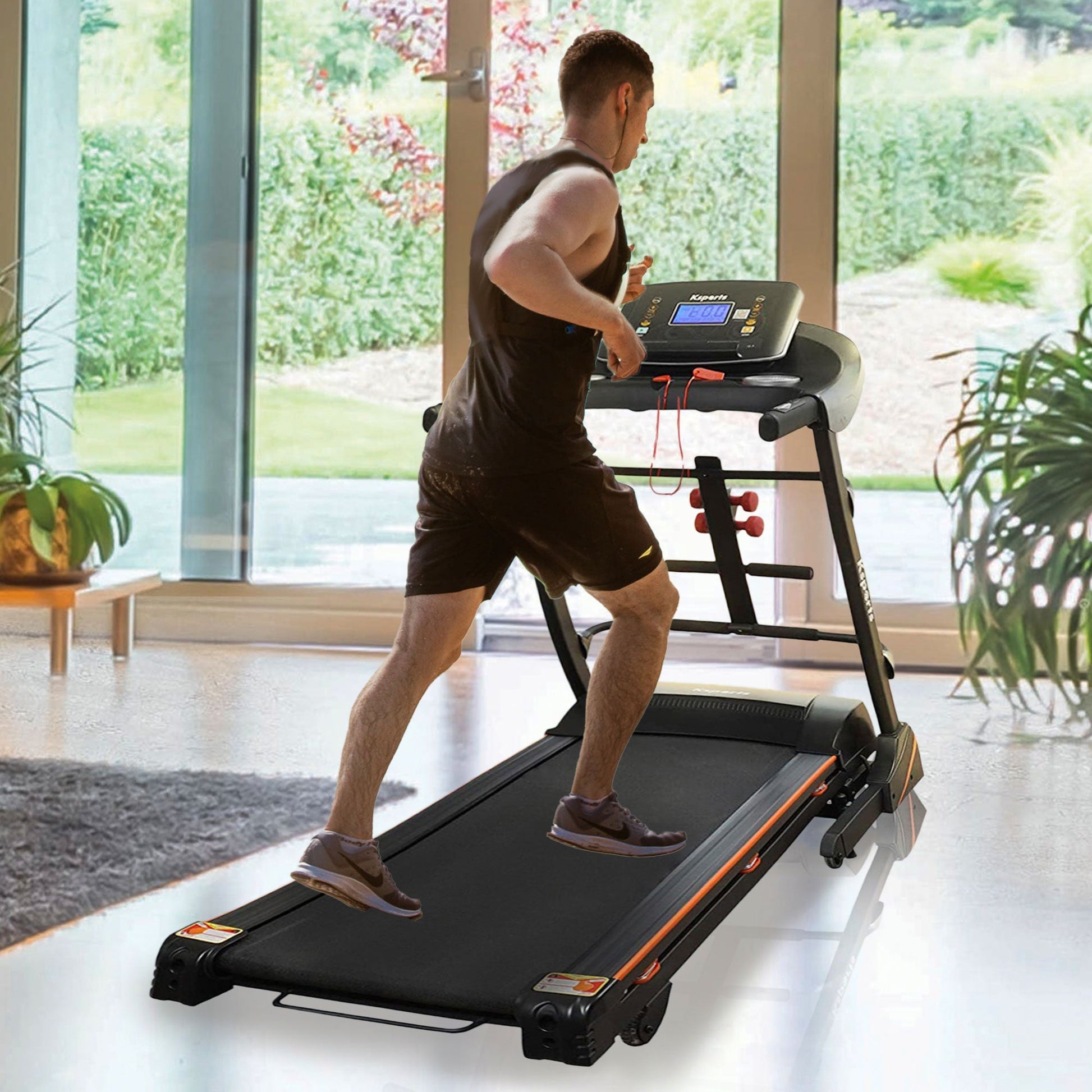 Ksports 16.5 In Wide Foldable Home Treadmill w/ Bluetooth & Fitness Tracking App - Angler's Pro Tackle & Outdoors