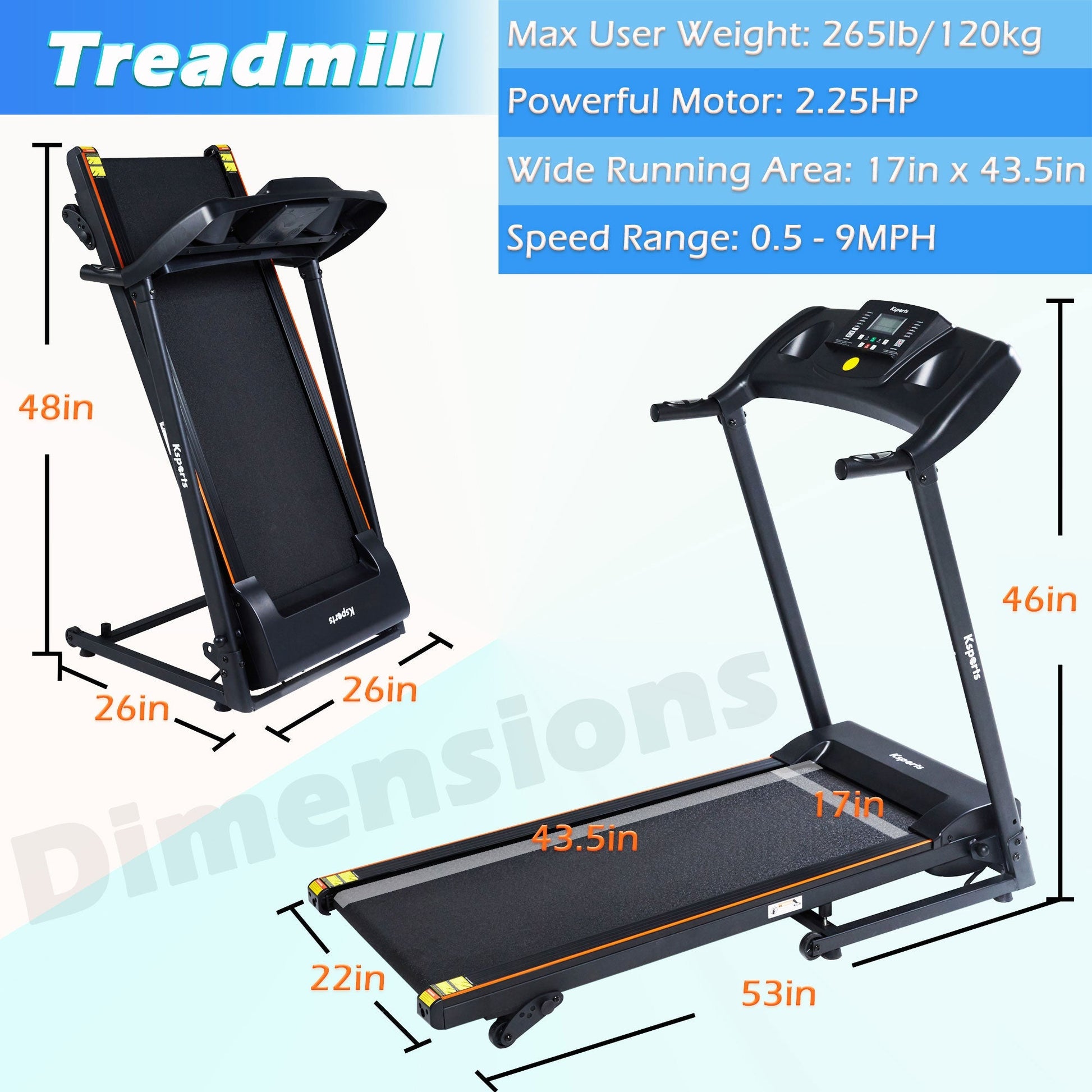 Ksports Multi - Functional Electric Treadmill Cardio Strength Training Workout Set - Angler's Pro Tackle & Outdoors