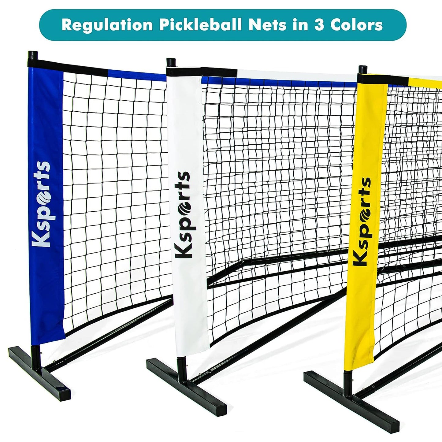 Ksports Pickleball Set 22' Net, LED Shuttlecocks, Carry Bag & Game Balls, Yellow - Angler's Pro Tackle & Outdoors