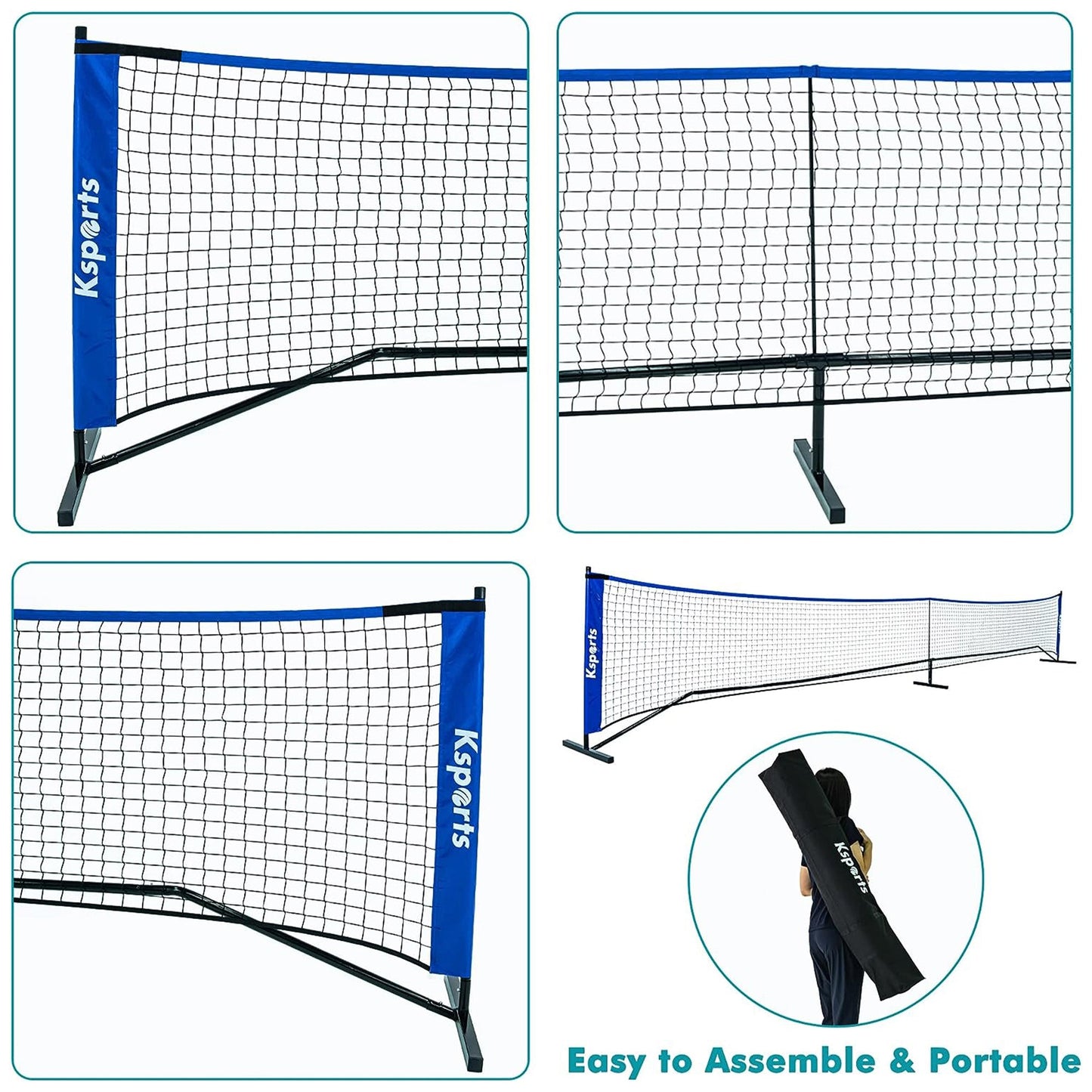 Ksports Pickleball Set w/22' Net, LED Shuttlecocks, Carry Bag & Game Balls, Blue - Angler's Pro Tackle & Outdoors