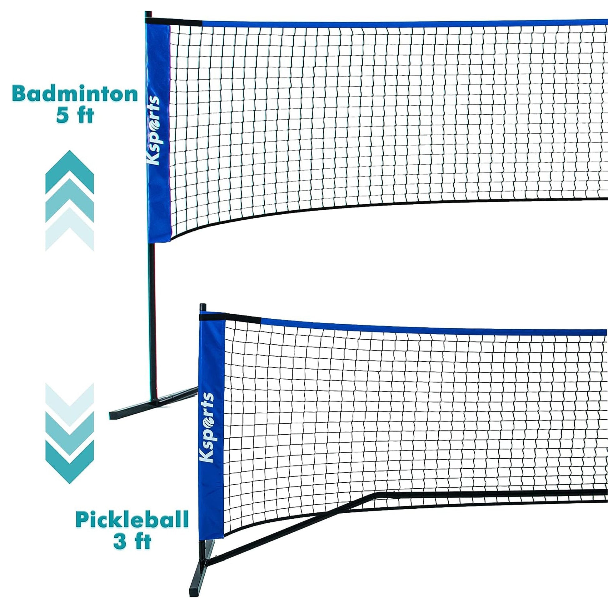 Ksports Pickleball Set w/22' Net, LED Shuttlecocks, Carry Bag & Game Balls, Blue - Angler's Pro Tackle & Outdoors