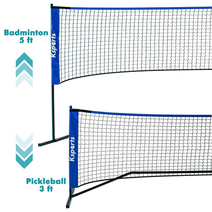 Ksports Pickleball Set w/22' Net, LED Shuttlecocks, Carry Bag & Game Balls, Blue - Angler's Pro Tackle & Outdoors